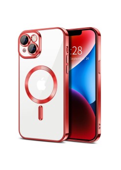 Husa pentru iPhone 14 Plus - Techsuit Luxury Crystal MagSafe - Red