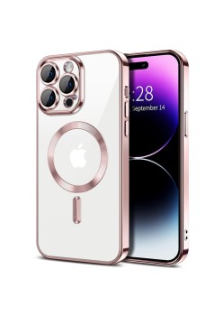 Husa pentru iPhone 14 Pro - Techsuit Luxury Crystal MagSafe - Pink