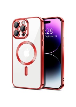 Husa pentru iPhone 14 Pro - Techsuit Luxury Crystal MagSafe - Red