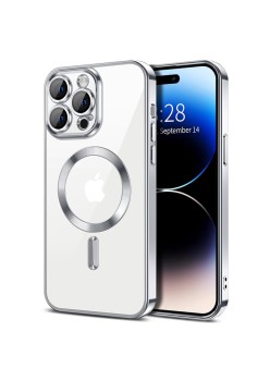 Husa pentru iPhone 14 Pro - Techsuit Luxury Crystal MagSafe - Silver