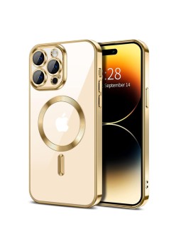 Husa pentru iPhone 14 Pro - Techsuit Luxury Crystal MagSafe - Gold