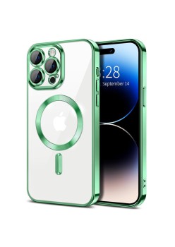 Husa pentru iPhone 14 Pro - Techsuit Luxury Crystal MagSafe - Light Green
