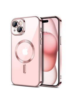 Husa pentru iPhone 15 Plus - Techsuit Luxury Crystal MagSafe - Pink