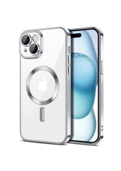 Husa pentru iPhone 15 Plus - Techsuit Luxury Crystal MagSafe - Silver