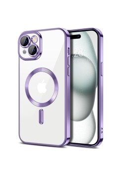 Husa pentru iPhone 15 Plus - Techsuit Luxury Crystal MagSafe - Light Purple