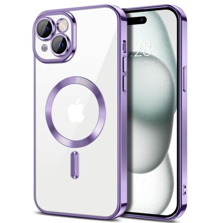 Husa pentru iPhone 15 Plus - Techsuit Luxury Crystal MagSafe - Light Purple