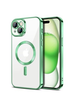 Husa pentru iPhone 15 Plus - Techsuit Luxury Crystal MagSafe - Light Green