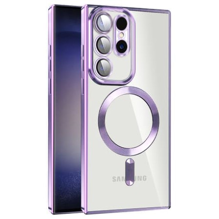 Husa pentru Samsung Galaxy S22 Ultra 5G - Techsuit Luxury Crystal MagSafe - Light Purple