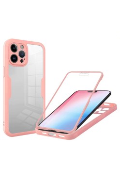 Husa pentru iPhone 14 Pro + Folie - Techsuit ColorVerse 360 Series - Pink