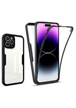Husa pentru iPhone 14 Pro Max + Folie - Techsuit ColorVerse 360 Series - Black