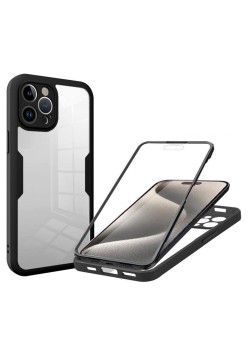 Husa pentru iPhone 15 Pro + Folie - Techsuit ColorVerse 360 Series - Black