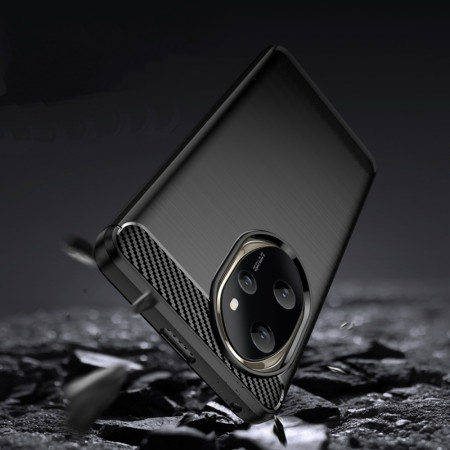 Husa Carbon Anti-Soc pentru Honor 200 Pro, Protectie Premium , Tech Protects, Black
