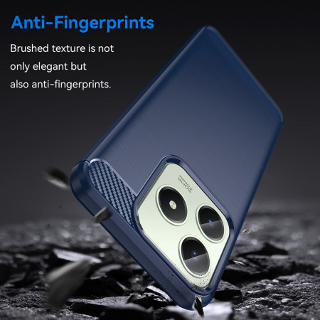 Husa Carbon pentru Realme C63 / C61, Tech Protects Anti-Soc, Blue