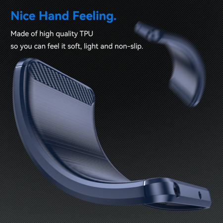 Husa Carbon pentru Realme C63 / C61, Tech Protects Anti-Soc, Blue