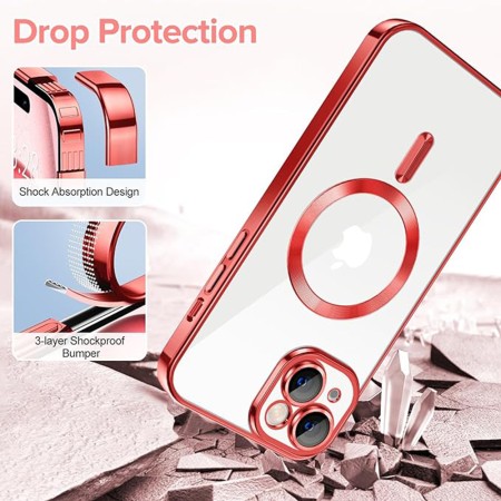 Husa pentru iPhone 16 - Techsuit Luxury Crystal MagSafe - Pink