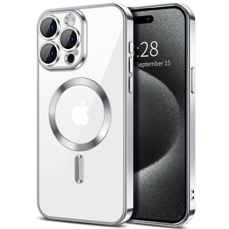 Husa pentru Iphone 16 Pro Max, Atasare Magnetica, MagSafe, Silver
