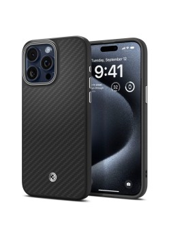 Husa pentru iPhone 16 Pro Max - Spigen Enzo Aramid MagSafe - Black / Silver