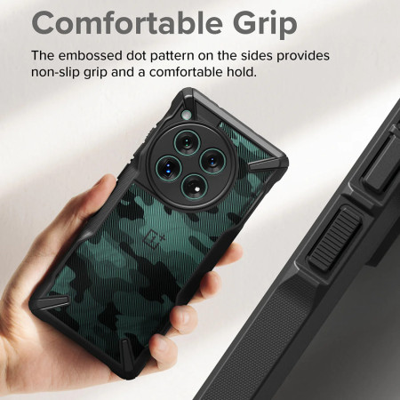 Husa pentru OnePlus 12 Ringke Fusion X Design, Camo Black
