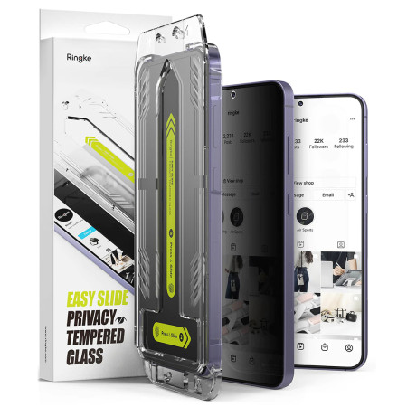 Folie pentru Samsung Galaxy S24 Plus, set 2,  Ringke Easy Slide Tempered Glass, Privacy