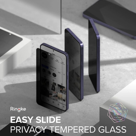 Folie pentru Samsung Galaxy S24 Plus, set 2,  Ringke Easy Slide Tempered Glass, Privacy