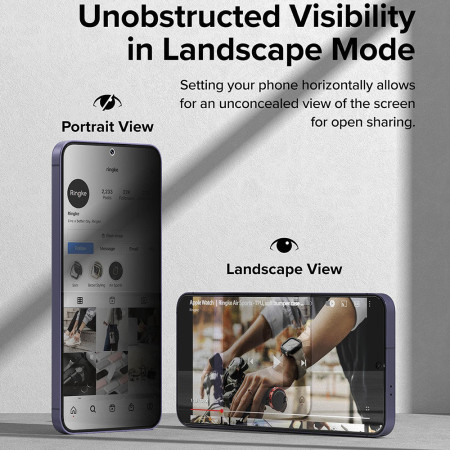 Folie pentru Samsung Galaxy S24 Plus, set 2,  Ringke Easy Slide Tempered Glass, Privacy
