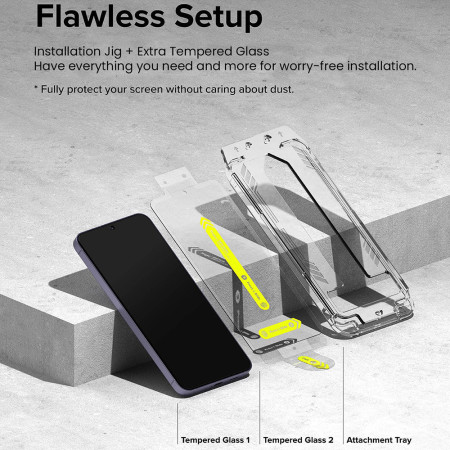 Folie pentru Samsung Galaxy S24, set 2 buc, Ringke Easy Slide Tempered Glass, Clear