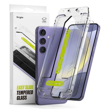 Folie pentru Samsung Galaxy S24 Plus, set 2 buc,  Ringke Easy Slide Tempered Glass, Clear