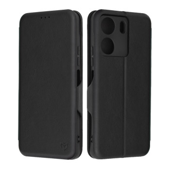 Husa tip carte pentru Xiaomi Redmi 13C 4G / Poco C65, Techsuit, Inchidere Magnetica, Negru