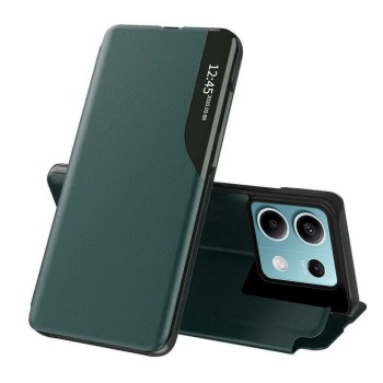 Husa Tip Carte compatibila Xiaomi Redmi Note 13 5G, Stand View, Dark Green