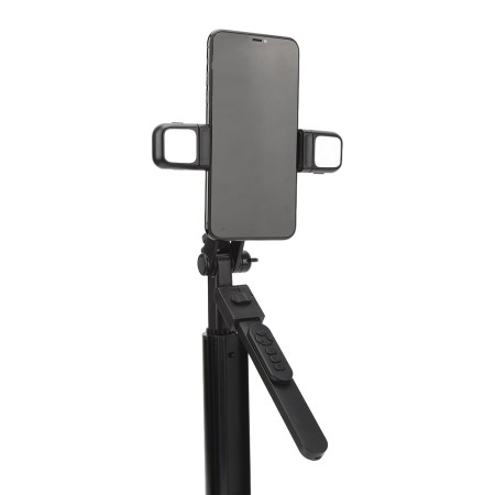 Selfie Stick cu Telecomanda si Lumina LED, 175cm - Techsuit (K30S) - Black