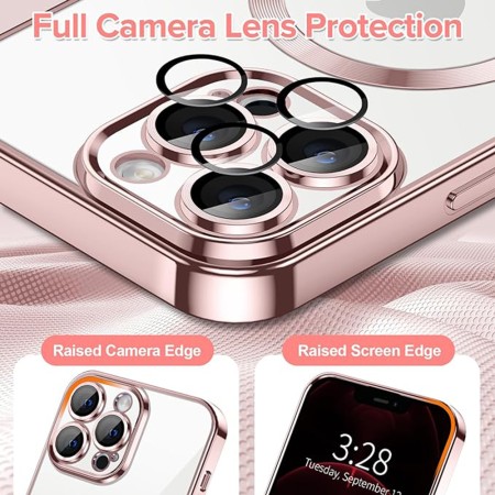 Husa pentru iPhone 12 Pro Max - Techsuit Luxury Crystal MagSafe - Pink