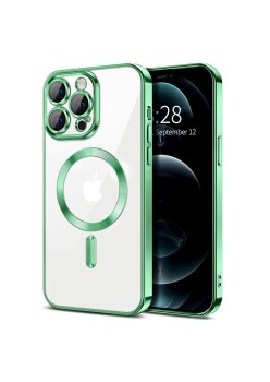 Husa pentru iPhone 12 Pro Max - Techsuit Luxury Crystal MagSafe - Light Green