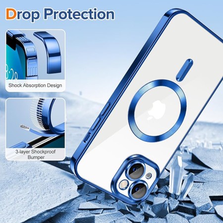 Husa pentru iPhone 13 - Techsuit Luxury Crystal MagSafe - Deep Blue