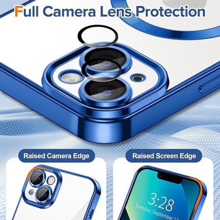 Husa pentru iPhone 13 - Techsuit Luxury Crystal MagSafe - Deep Blue