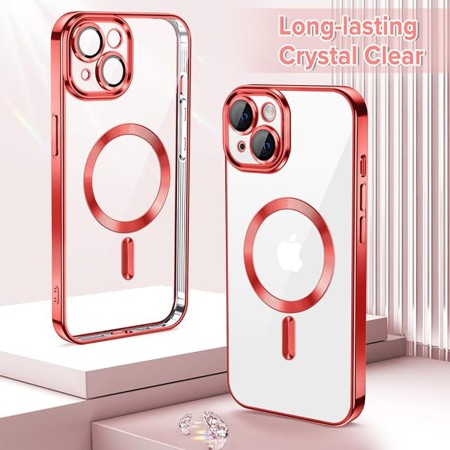 Husa pentru iPhone 13 - Techsuit Luxury Crystal MagSafe - Red