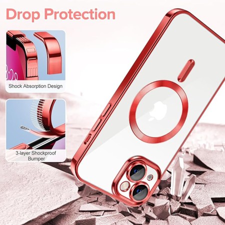 Husa pentru iPhone 13 - Techsuit Luxury Crystal MagSafe - Red