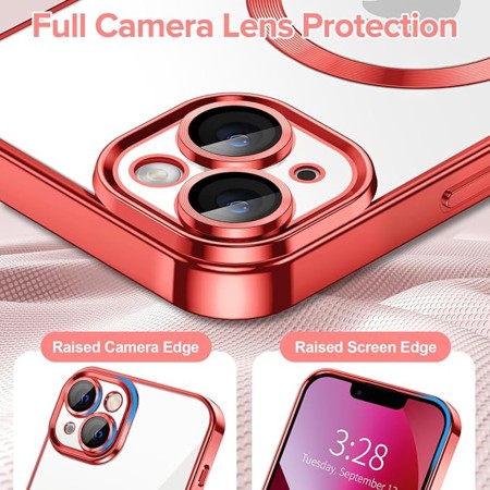 Husa pentru iPhone 13 - Techsuit Luxury Crystal MagSafe - Red