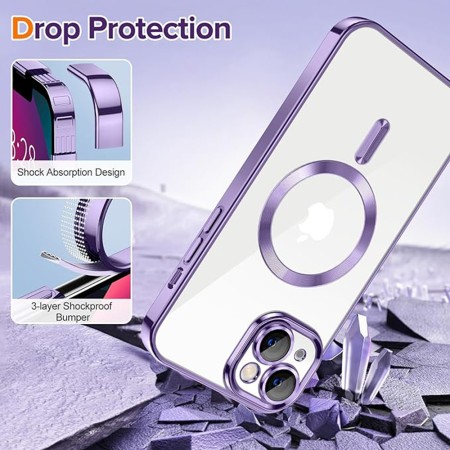 Husa pentru iPhone 13 - Techsuit Luxury Crystal MagSafe - Light Purple