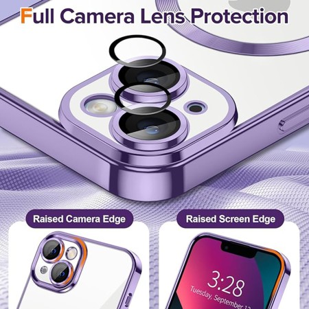 Husa pentru iPhone 13 - Techsuit Luxury Crystal MagSafe - Light Purple