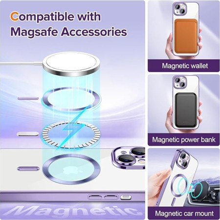 Husa pentru iPhone 13 - Techsuit Luxury Crystal MagSafe - Light Purple
