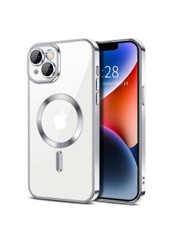 Husa pentru iPhone 14 - Techsuit Luxury Crystal MagSafe - Silver