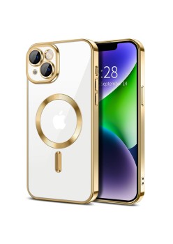 Husa pentru iPhone 14 - Techsuit Luxury Crystal MagSafe - Gold