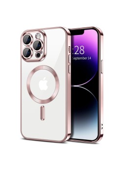 Husa pentru iPhone 14 Pro Max - Techsuit Luxury Crystal MagSafe - Pink