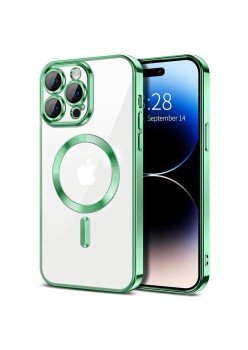 Husa pentru iPhone 14 Pro Max - Techsuit Luxury Crystal MagSafe - Light Green