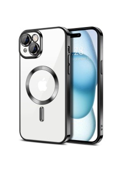 Husa pentru iPhone 15 - Techsuit Luxury Crystal MagSafe - Black