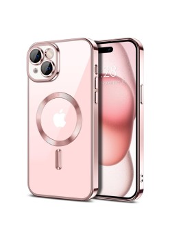 Husa pentru iPhone 15 - Techsuit Luxury Crystal MagSafe - Pink