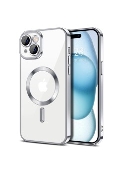 Husa pentru iPhone 15 - Techsuit Luxury Crystal MagSafe - Silver