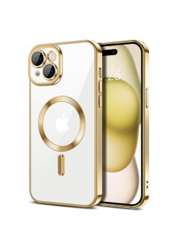 Husa pentru iPhone 15 - Techsuit Luxury Crystal MagSafe - Gold