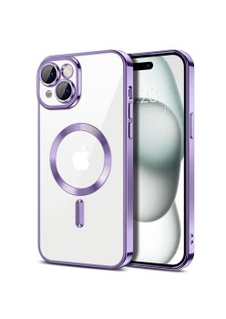 Husa pentru iPhone 15 - Techsuit Luxury Crystal MagSafe - Light Purple