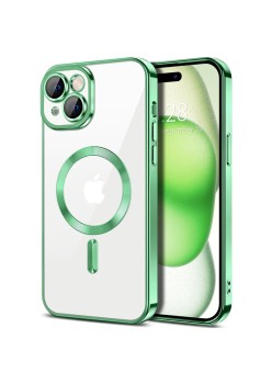 Husa pentru iPhone 15 - Techsuit Luxury Crystal MagSafe - Light Green